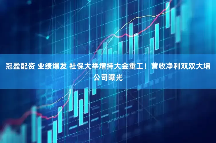 冠盈配资 业绩爆发 社保大举增持大金重工！营收净利双双大增公司曝光