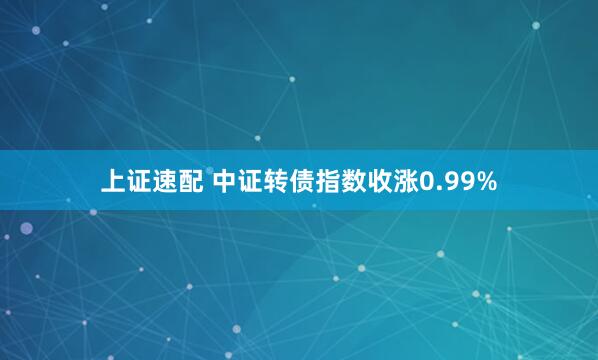 上证速配 中证转债指数收涨0.99%
